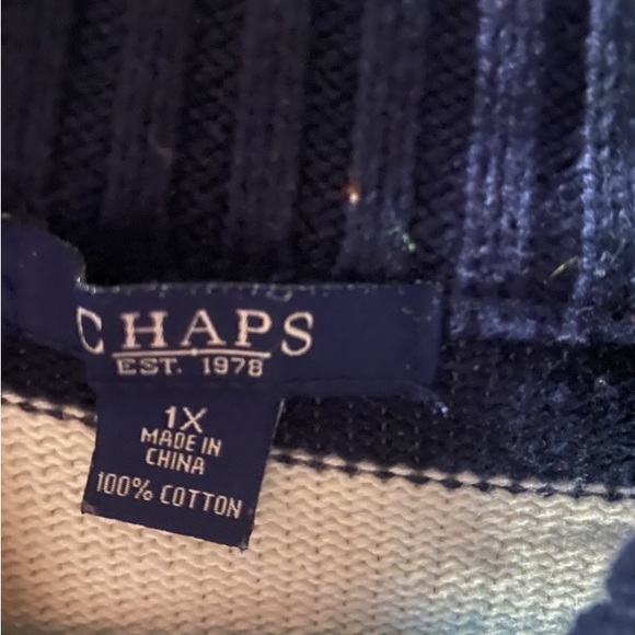 Button up/down Chaps cardigan. Thick navy/white - Picture 3 of 3